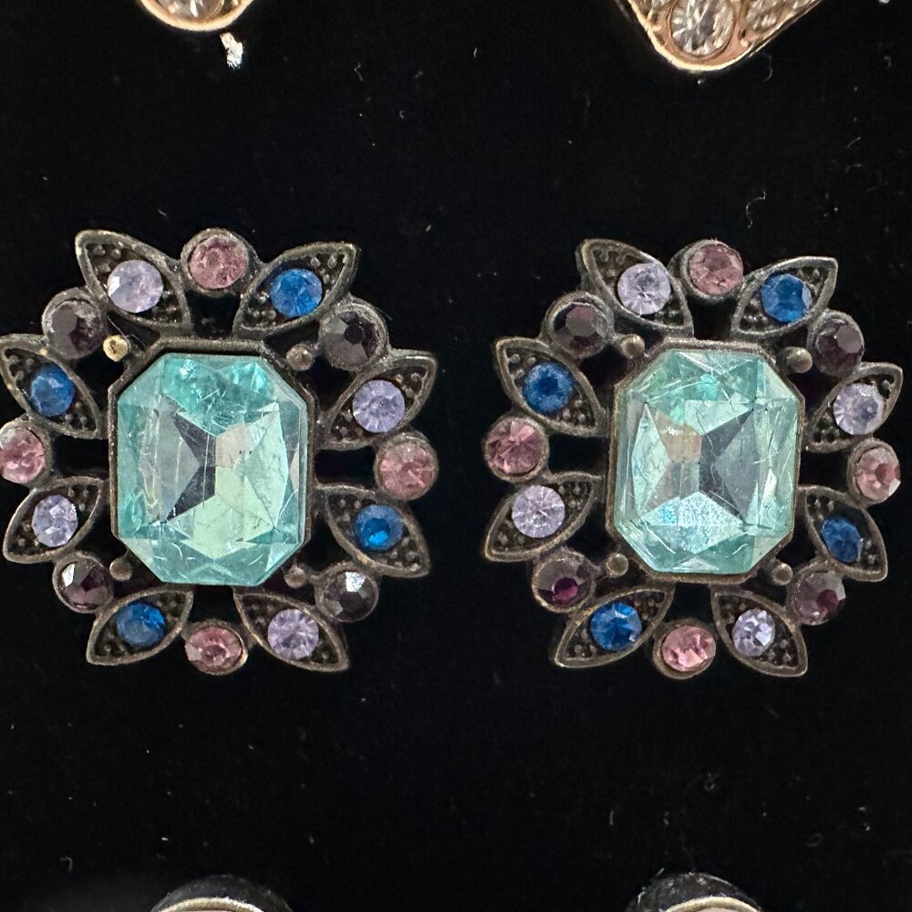 Four Pair Rhinestone Stud Earrings - image 5